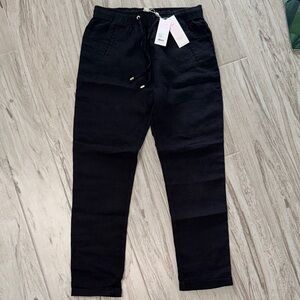 Lilly Pulitzer Black Taron Linen Drawstring Pants